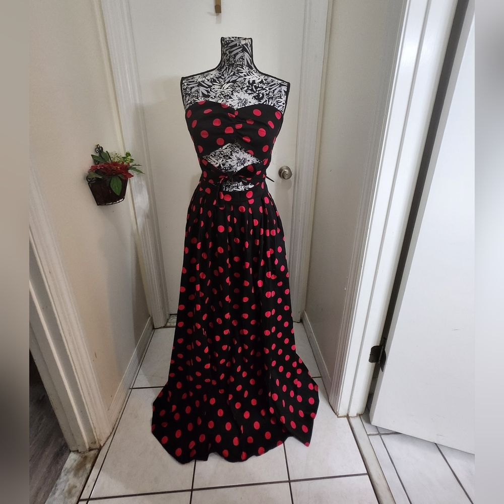 Dygarni california polka dot maxi dress cut out sweatheart neckline event